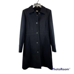 J. Crew Double Cloth Lady Day Coat Wool Solid Black Thinsulate 8